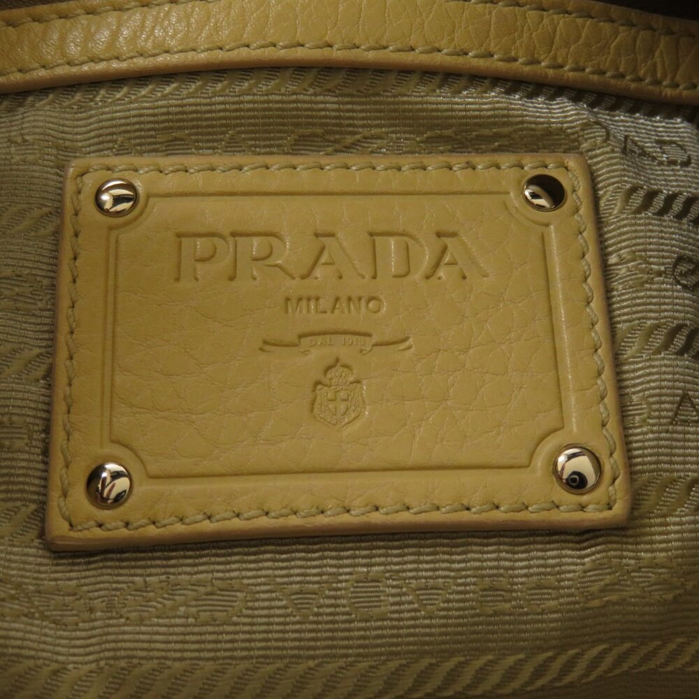 Prada Naturale Vitello Daino leather hobo bag Yellow - Picture 6 of 11